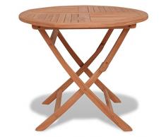 YITHOPI Tavolo da Giardino,Tavoli da picnic per esterni tavolo da esterno in legno Pieghevole Adatto per giardino, terrazza, cortile, prato dingresso Pieghevole 85x76cm in Legno Massello di Teak