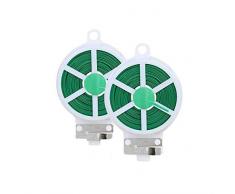 2X Rotolo Filo Metallico Plastificato Verde per Giardino Legature Piante, Viti, Bonsai, Multiuso con Taglia Filo| 2X 50mt| Filo di Ferro per Fai da Te Giardinaggio con Taglia Filo| Guanti Omaggio