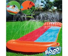 Best Way- Scivolo H20 Go Doppio Cm 549, Collegabile alla Canna del Giardino 664, Multicolore, 6942138936339