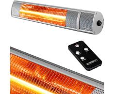 Monzana Stufa Elettrica a Infrarossi 3 Livelli di Calore 2000W Inclinabile di 90° Telecomando IP55