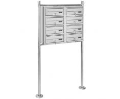 Jago Cassetta postale delle lettere con supporto in acciaio inox con 8 caselle