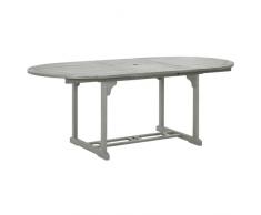 vidaXL Tavolo da Giardino Tavolino da Esterni Mobili da Giardino Arredo da Esterni Arredamento per Patio Nero 200x100x75 cm in Legno di Acacia Grigio