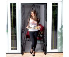 TENDA ZANZARIERA MAGNETICA NERA 240x140CM PER PORTE FINESTRE ANTI ZANZARE MOSCHE