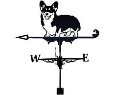 UimimiU Segnavento in Acciaio Inox Banderuola in Metallo Segnavento Strumento di Misura Recinzioni da Giardino Palo Cortile Tetti Cane Indicatore di Direzione del Vento Decor (Color : B)