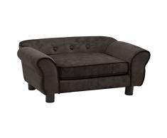 vidaXL Divano per Cani Lettino Animali Cuccia Casina Divanetto Branda Sedia Poltrona Rifugio Cuccioli Materasso Marrone Peluche Accessori