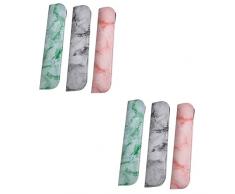 Ciieeo 6 Pezzi Regalo Astuccio Per Penna Custodia Per Matite Copertine Verdi Grigio Stampa Fontana Marmo Singola Squisita Protezione In Pelle Pu Custodia Alla Moda Pratico Supporto