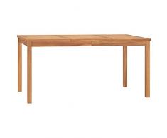 vidaXL Tavolo da Pranzo da Giardino 160x80x77 cm in Massello di Teak