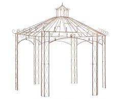 Marrone anticato Materiale: Ferro battuto Padiglione da Giardino Marrone Anticato 4 m in Ferro Casa e Giardino Prato e giardino Vita allaperto Strutture da esterno Baldacchini e gazebo