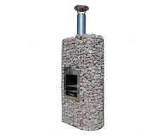 Gabione BETTI 3 Caminetto da giardino Ovale, braciere in acciaio inox 60x36