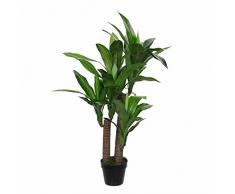 Decorazioni Mica 1026439 Dracaena in pentola Verde â H110 X D60 CM Pianta Artificiale, Gomma, Verde, 60 x 60 x 110 cm