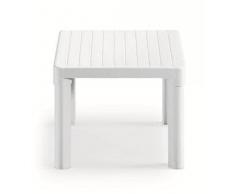 Ideapiu Tavolino da Giardino Basso per Esterno Colore Bianco, in Resina 47X47X38H.