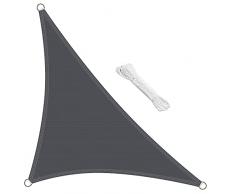 swift Vela Ombreggiante Triangolare 3x3x4,25 m Permeabile Protezione Anti Raggi UV Tenda a Vela, Telo Tenda da Sole a Vela per Esterno, Giardino & Gazebo, Antracite