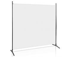 Vigevee Paravent 180 x 180 cm divisorio pieghevole indipendente, grande parete divisoria da giardino, protezione per la privacy del balcone, paravento per uffici, balconi, beige