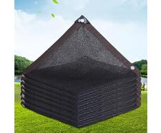 NA Panno Ombreggiante per Esterni,6 Pin- 3x5m, Rete Ombreggiante Nero Antistrappo,Rotolo Telone Oscurante Antivento con Occhielli,Rete Telo Ombra,per Serra, Giardino e Balcone