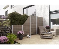 Gartenfreude Pannello frangivista in polyrattan, 80 x 4 x 90 cm, colore: Marrone (Cappuccino)