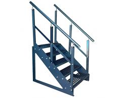 5 Gradini Scala autoportante Completamente zincata e Antracite Verniciata a polvere con ringhiera su entrambi i lati - Dimensioni (L x L x H) 101cm x 80cm x 95cm