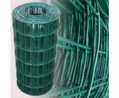 Garmix Rete metallica antracite | Altezza 100cm |Maglia larga 10x7,5cm | Recinzione giardino | Rete zincata plastificata | Rotolo rete metallica 25m