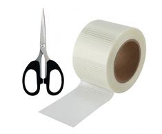 Nastro di Riparazione per Tende da Sole per Camper, Nastro Rinforzato con Fibra di Vetro Ripstop Impermeabile Trasparente per Tende, Tessuto da Imballaggio per Camper (10 m x 8 cm)