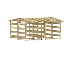 Festnight 3 pz Pergolato da Giardino, Legnaia da Esterno, Pergole con Tetto in Legno di Pino Impregnato 100x90x100 cm (4 pz:100x90x100 cm)