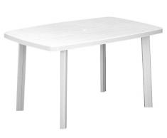Fun Star - 661 835, Tavolo da giardino, in plastica, colore: Bianco, 90 x 140 cm