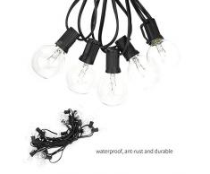 koulate LED String Lights, E12 Retro Ball Shape String Lamp Lampada a Filo Flessibile Dare Due lampadine di Ricambio per Prato, Festa, Barbecue, Balcone