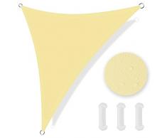 OFFCUP Telo Ombreggiante, 2x2x2m Tenda a Vela Triangolare, Vela ombreggiante Parasole Protezione Raggi UV, Vela Ombreggiante Impermeabile per Terrazza Piscina Campeggio Posto Auto Coperto, Bianco
