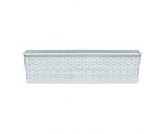 50x28x18 cm Bianco Hobby&Style 5351.0 Balconiera con Decoro Rattan 50x28x18 cm Bianco Hobby&Style 5351.0 Balconiera con Decoro Rattan