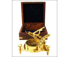 Real Redskytrader un semplice Handtooled meridiana bussola in ottone A mano w/scatola di legno
