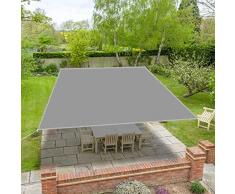 Tenda da Sole per Esterno 3 x 6 m Quadrato impermeabile Tenda Paravento Laterale, Protezione Solare Schermo UV con Funi di Tensione, per Terrazze, Balconi, Grigio Chiaro