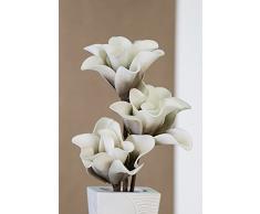 Casablanca Fiore Artificiale, pianta Decorativa, Fiore di Schiuma 'Rumba', Bianco/Grigio