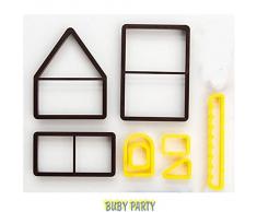 Decora Tagliapasta Casetta delle Fiabe, Silicone, Giallo, 8 Pezzi