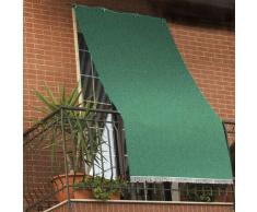 IlGruppone Tenda da Sole Tessuto Resistente per Balcone con Anelli Lavabile a Caduta - Verde - 140x250 cm