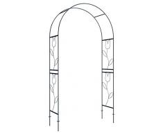 defacto DF-28B - Arco per rampicanti da Giardino, 230 x 114 x 37 cm, in Metallo, Colore: Nero