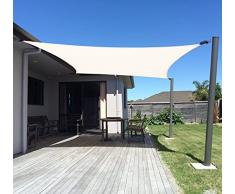 AXT SHADE Tenda a Vela Rettangolare 2 x 3m, Vela Ombreggiante Traspirante e Protezione Raggi UV, per Esterni, Cortile, Giardino, Crema