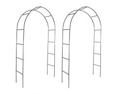 SENLUOWX - Arco da giardino in ferro per piante rampicanti (2 pezzi)