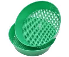 NC 2 colini da Giardino, in plastica, per Giardino, Pietra, Terreno, per Giardinaggio, Giardinaggio, Piante, Semina, Colore: Verde