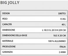 Doccia a riscaldamento solare Arkema A320/7016 Big Jolly Antracite Doccia solare design dritto totalmente in alluminio Trattamento anticorrosione con Verniciata a polvere Serbatoio capacità di 40 litri Altezza 229 cm Peso 15 kg