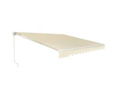 COSTWAY Tenda da Sole per Esterno Avvolgibile 3,6 x 3 M, Tenda da Sole a Bracci Estensibili con Telaio in Alluminio, Tettuccio Resistente al Sole e Impermeabile e Manovella (3,6 x 3 m, Beige)
