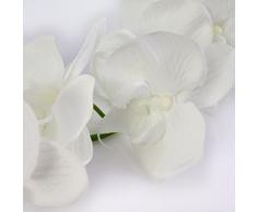 Rametto di orchidea artificiale Phalaenopsis, fibra tessile, bianco, 90 cm - Orchidea finta / Fiore artificiale - artplants