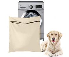 Fayemoon Borsa per la Biancheria per Animali Domestici, Sacco Porta Biancheria con Cerniera, Borsa per Biancheria per Cani, Gatti, Biancheria da Letto per Animali Domestici, Beige, Fayemoon112