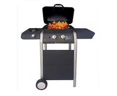 ke grill Barbecue A Gas 2 Fuochi + Fornello Laterale Griglia in Acciaio Inox a Pietra Lavica da Giardino Esterno PIC nic …
