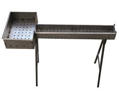 Fornacella canaletta barbecue per arrosticini 80 cm in ferro con testa 27x37 cm piedi staccabili originale Abruzzese