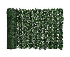 Siepe artificiale Schermo per recinzione per la privacy, ROTOLO RETE FRANGIVISTA FRANGIVENTO ORNAMENTALE CON FOGLIA EDERA SINTETICA ANTICADUTA PER TERRAZZO BALCONE GIARDINO ZHEYANG siepe artificiale p