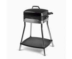 IKOHS R&B King – Barbecue elettrico da esterno, con gambe in acciaio inox, 2000 W, termostato regolabile in 5 potenze, piastra della griglia a 3 superfici, facile da pulire, 38,1 x 43,2 x 82 cm