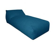 DESHOME - Pouf Poltrona da giardino Chaise longue sfoderabile per esterno - Puff poltrona sacco da esterno con imbottitura Pouffe design (Blu)