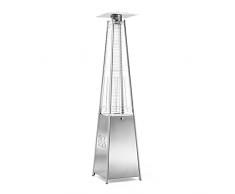 HOME UK Stufa a Fungo Piramide da Esterno, Stufa a Piramide Esagonale, Stufa a Gas Piramide Fungo da Esterno in Acciaio Inox, Ruote Incluse, Potenza di Riscaldamento 13 KW, 221 cm