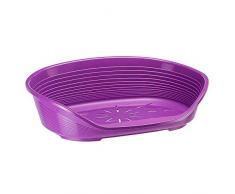 Ferplast Cuccia in Plastica per Cani e Gatti SIESTA DELUXE 8, Cesta per Animali, Fondo Perforato, Antiscivolo, Comodo Poggiamento, Viola (Purple), 82 x 59.5 x h 25 cm