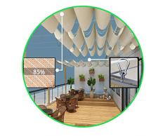 LJIANW Vela Ombreggiante Tenda da Sole, Vele Dellombra di Onda Retrattile Scorrevole Avvolgibile con Kit di Montaggio Facile da Installare per Copertura per Pergola Baldacchino, 55 Taglie