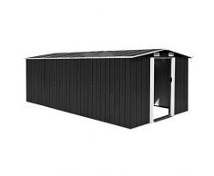 vidaXL Capanno da Giardino Metallo Antracite 257x497x178 cm Casetta Attrezzi