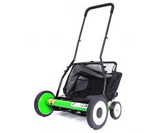TIM-LI Tosaerba Manuale A Quattro Ruote da 16, Tosaerba A Spinta Manuale/Diserbatrice da Giardino con Raccoglierba per Giardino, Cortile E Fattoria